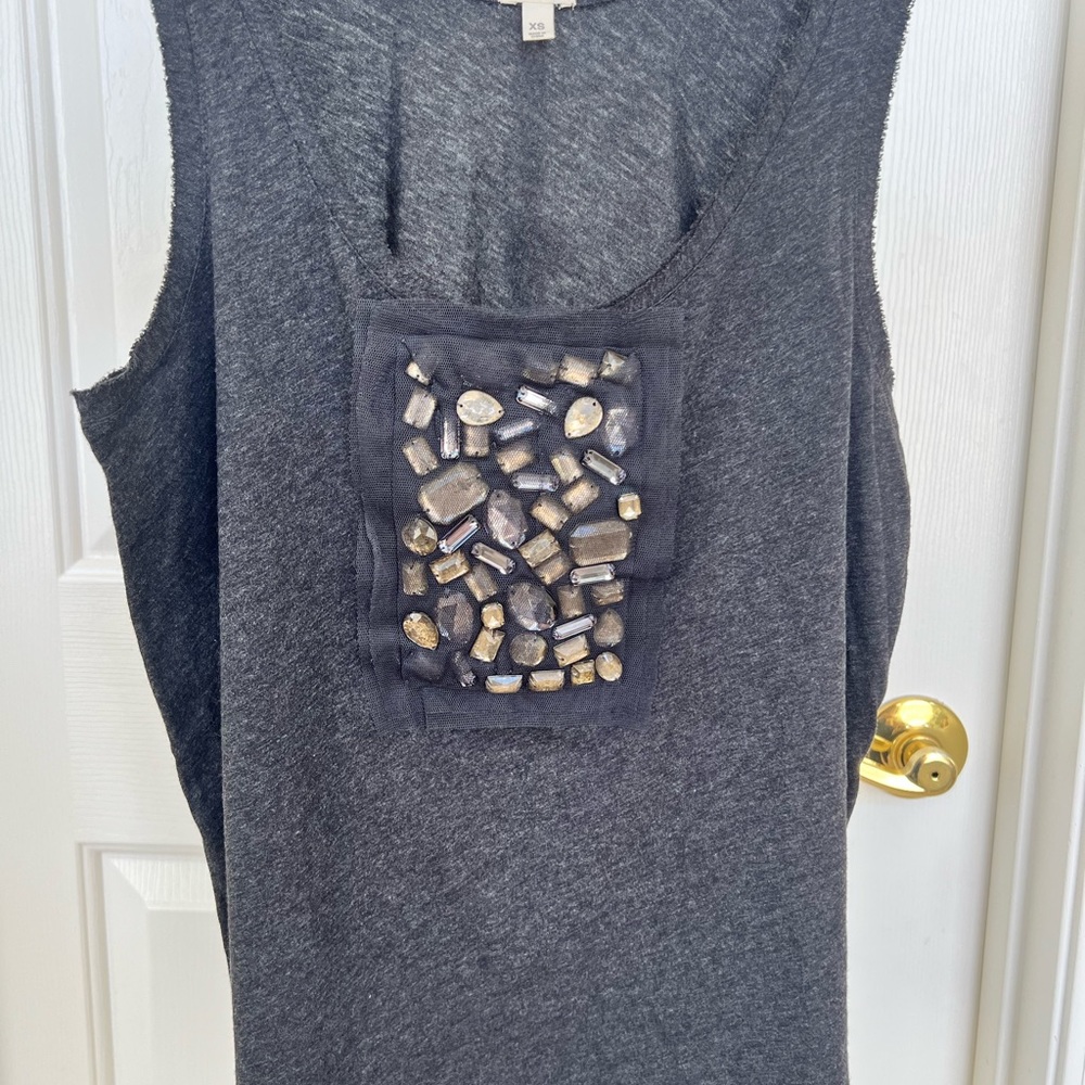 J Crew charcoal grey tank top ,good condition .